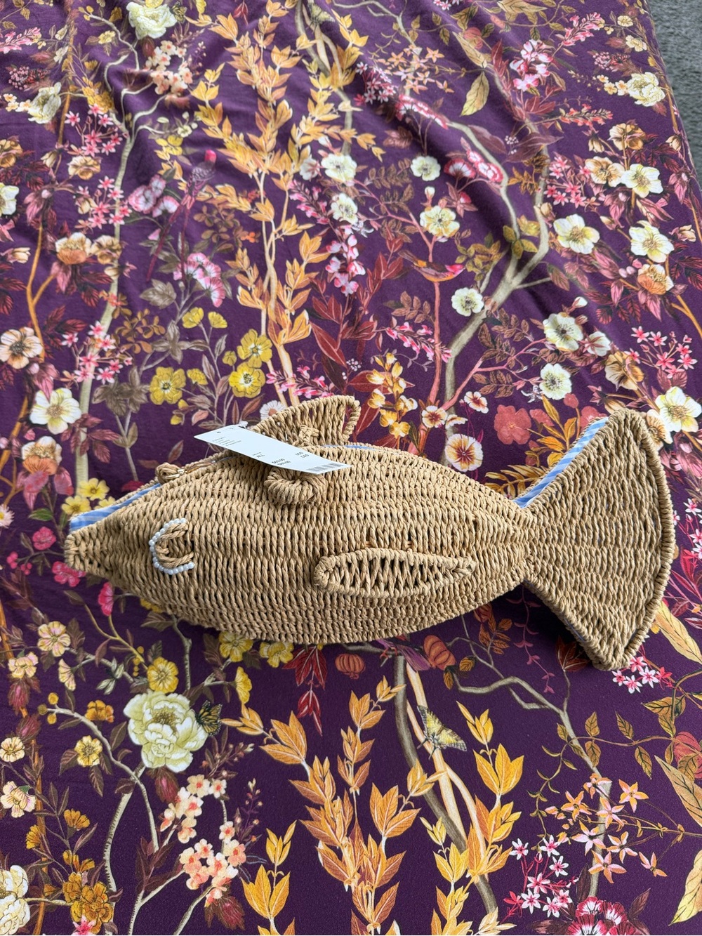 Urban Outfitters Natural Brown Woven Fish purse